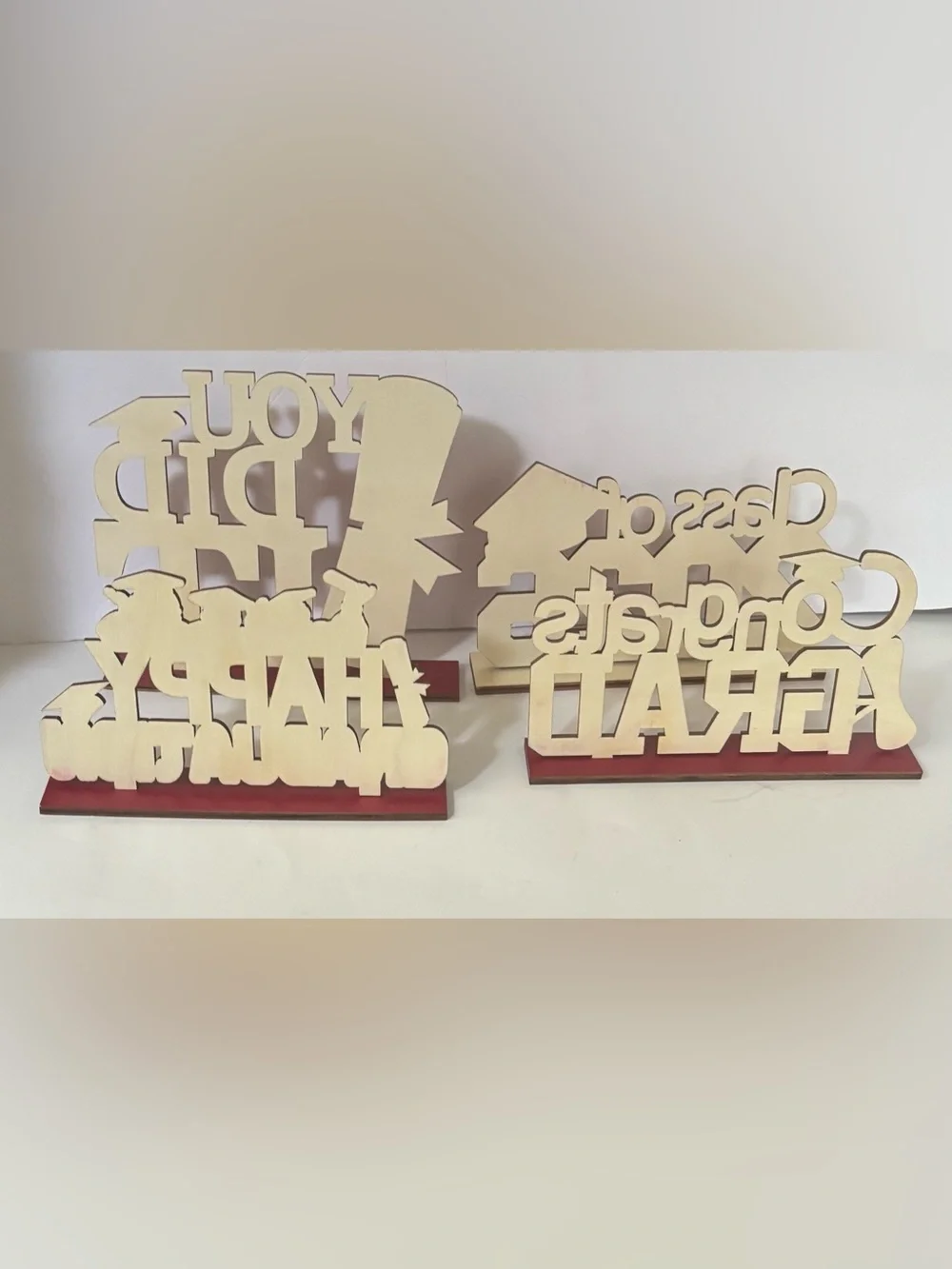 Graduation table signs 4 total & 2 banners maroon & gold